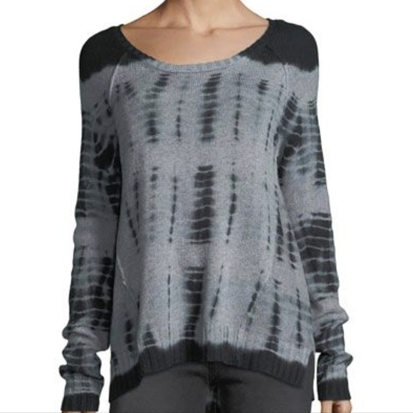 Gypsy 05 Global Village Lightweight Tie Dye Wool Blend Scoop Neck Sweater Gray M - Picture 11 of 11